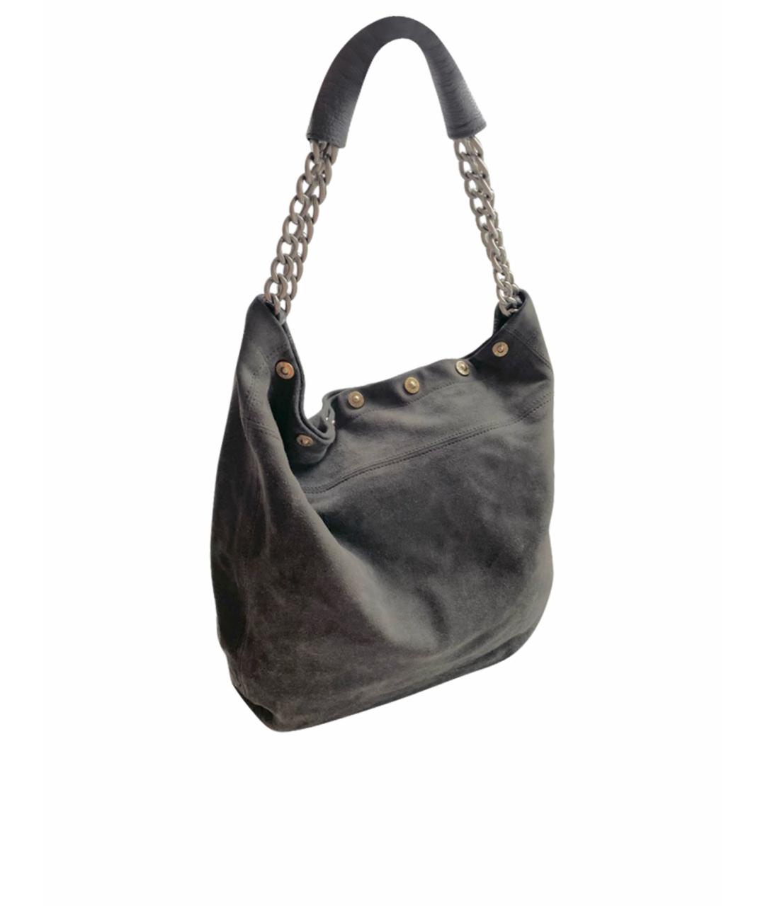 FURLA Серая замшевая сумка с короткими ручками, фото 1