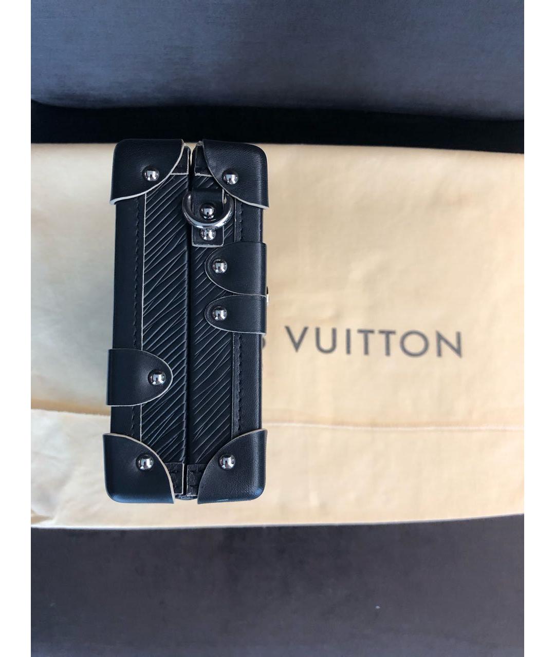 LOUIS VUITTON Черная кожаная сумка с короткими ручками, фото 6