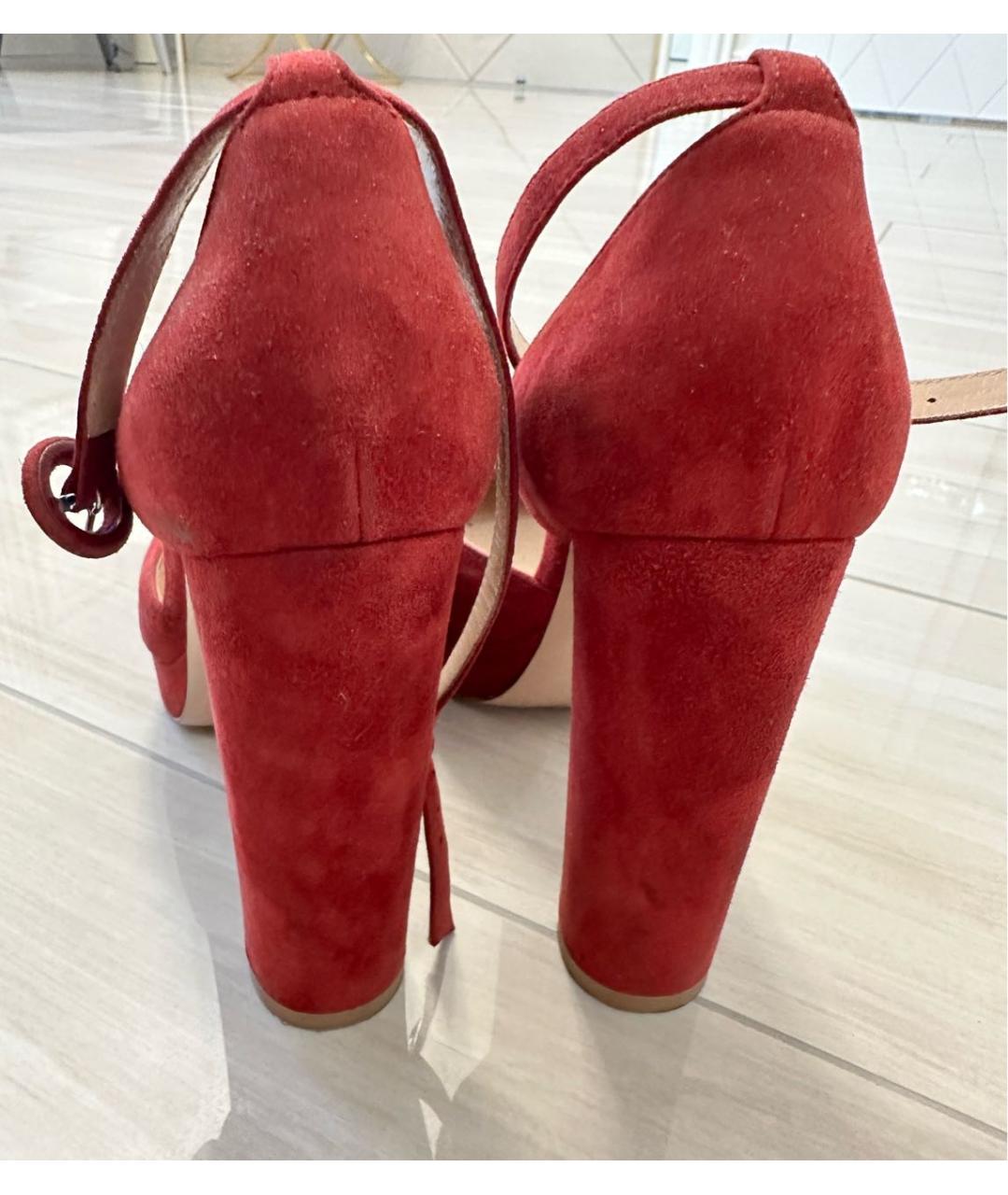 GIANVITO ROSSI Бордовые замшевые туфли, фото 4
