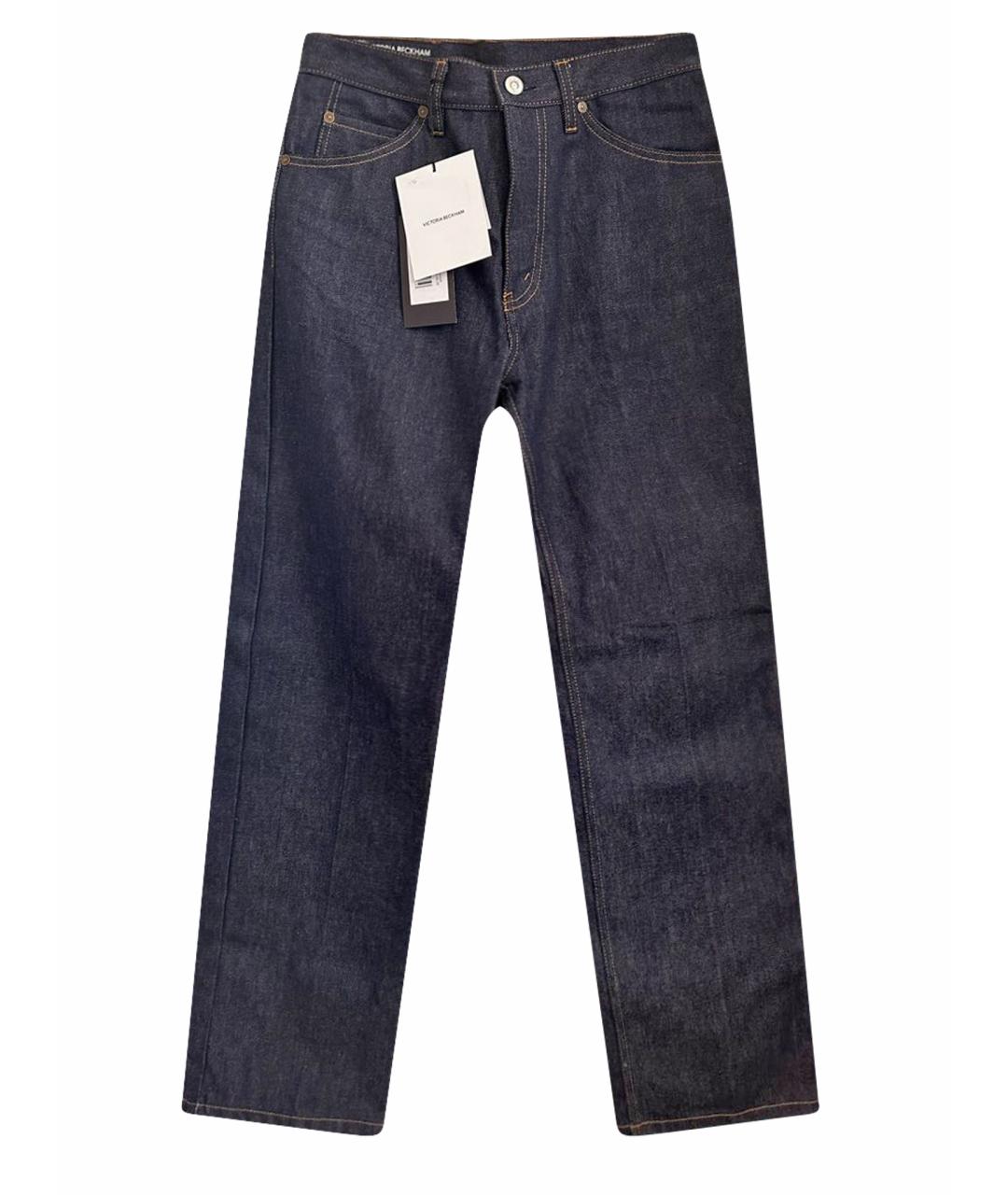 VICTORIA BECKHAM Синие хлопковые прямые джинсы, фото 1