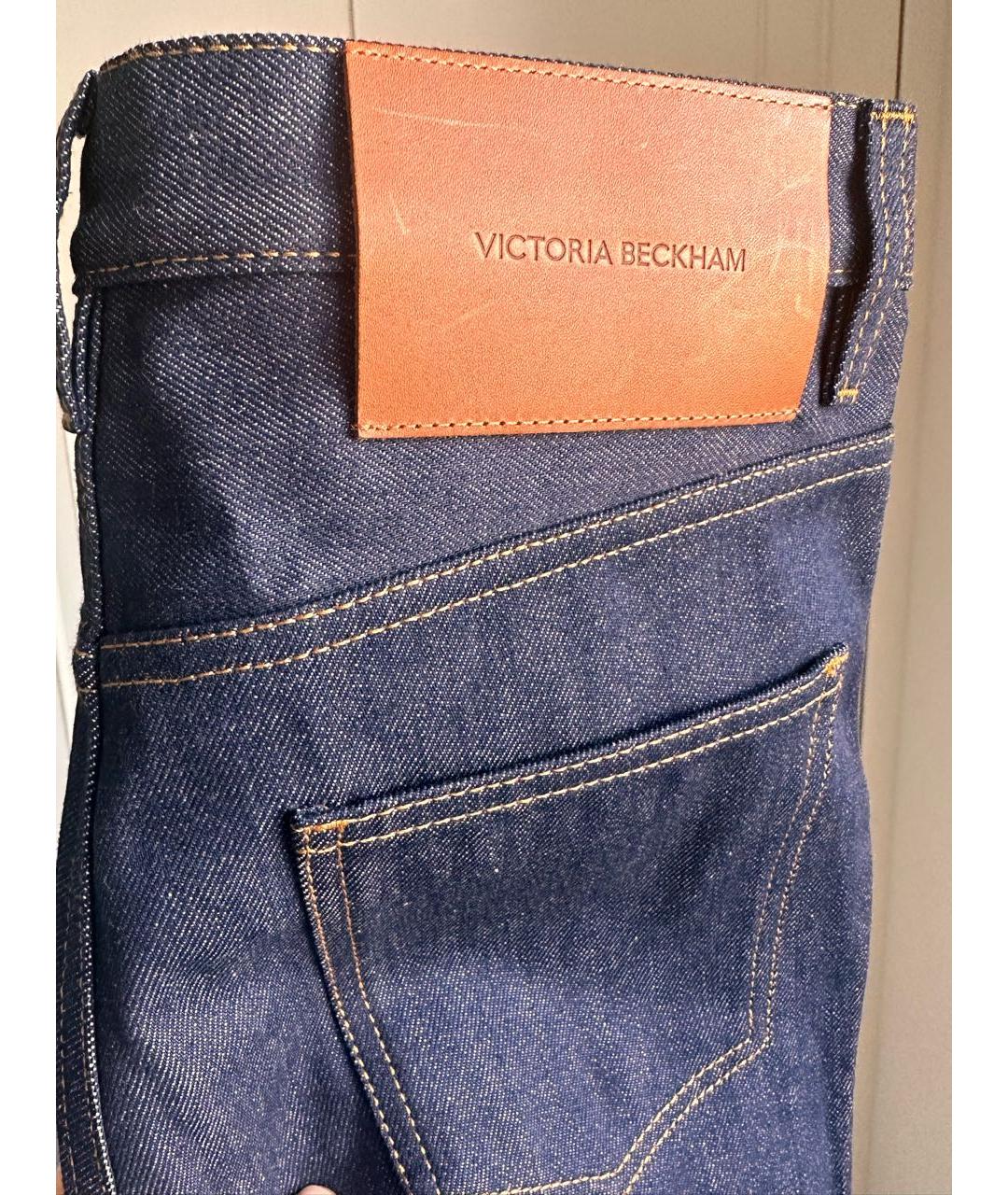 VICTORIA BECKHAM Синие хлопковые прямые джинсы, фото 4
