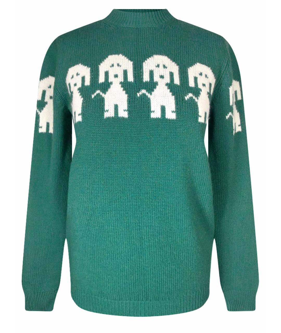 MONCLER Зеленый шерстяной джемпер / свитер, фото 1