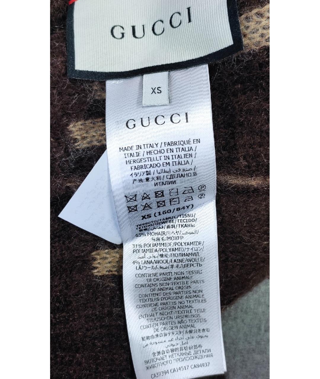 GUCCI Коричневый шерстяной кардиган, фото 6