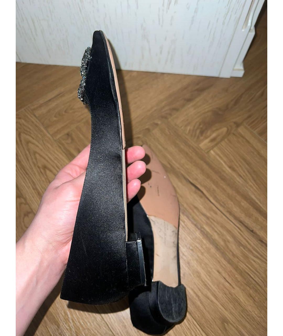 MANOLO BLAHNIK Черные балетки, фото 5