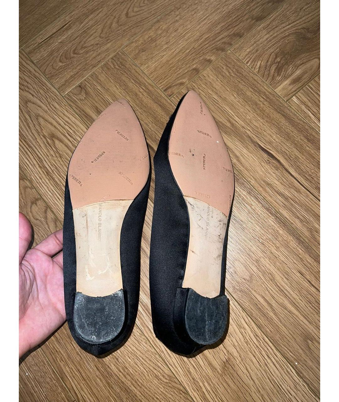 MANOLO BLAHNIK Черные балетки, фото 4