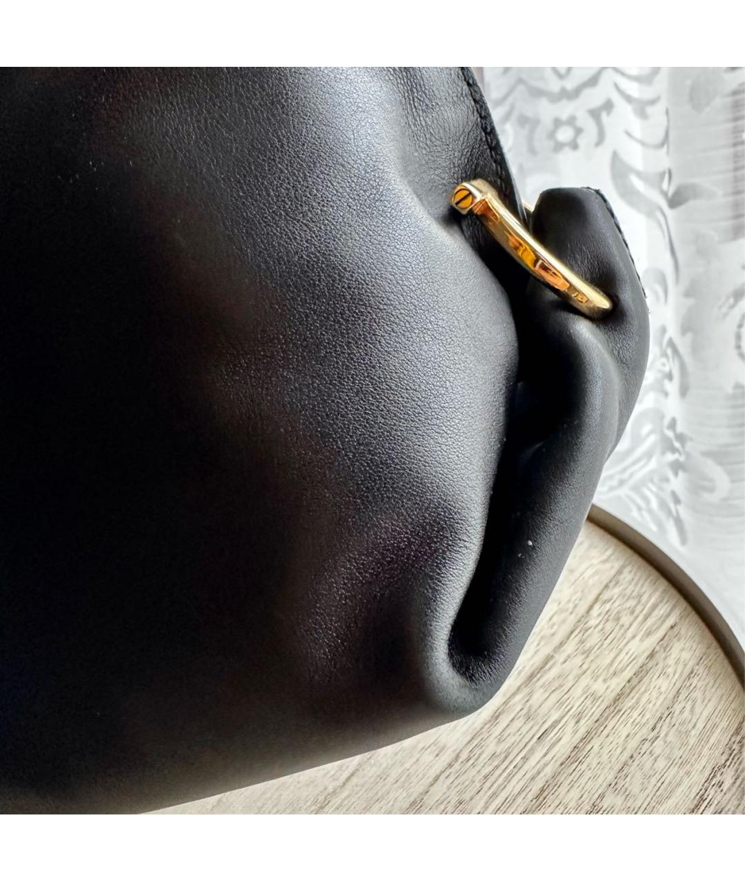 SALVATORE FERRAGAMO Черная кожаная сумка с короткими ручками, фото 5