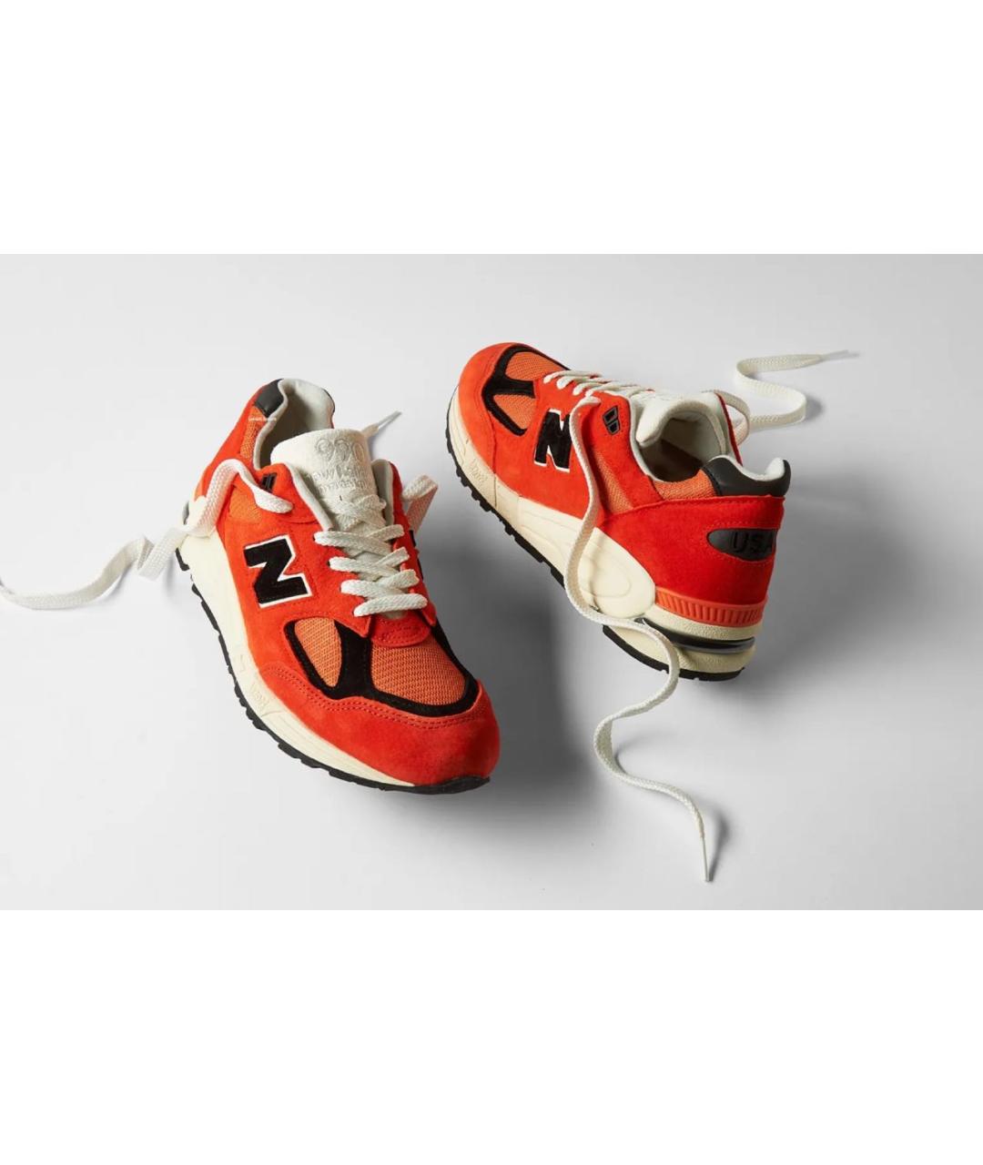 NEW BALANCE Оранжевые замшевые низкие кроссовки / кеды, фото 2