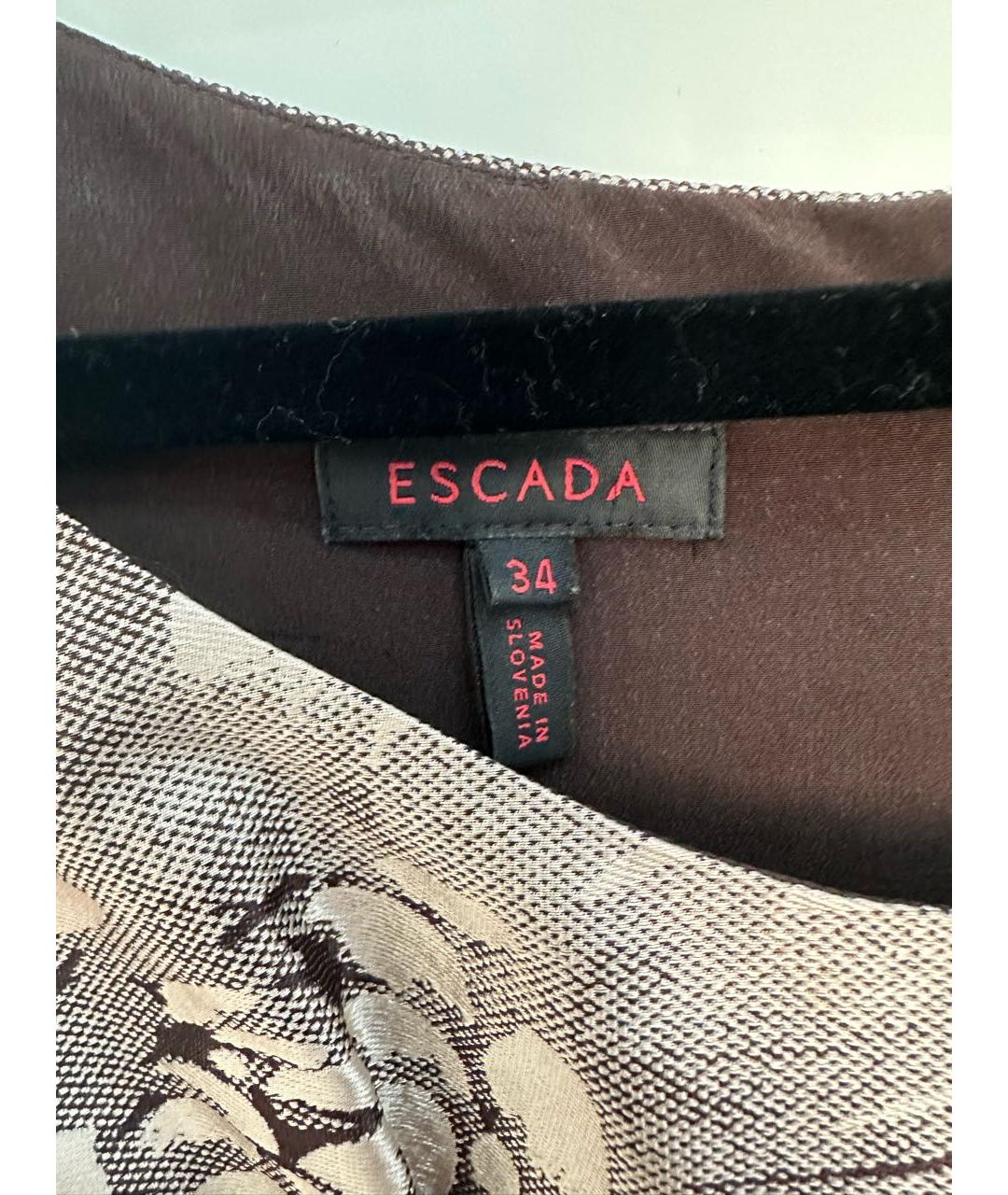 ESCADA Коричневое шелковое повседневное платье, фото 5