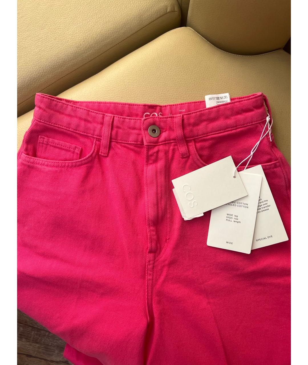 COS Розовые хлопковые прямые джинсы, фото 4
