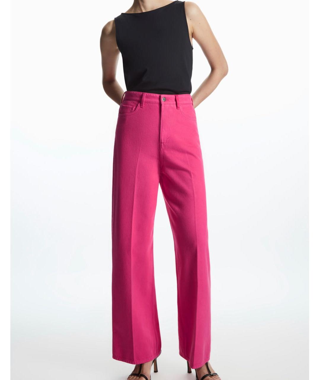 COS Розовые хлопковые прямые джинсы, фото 6