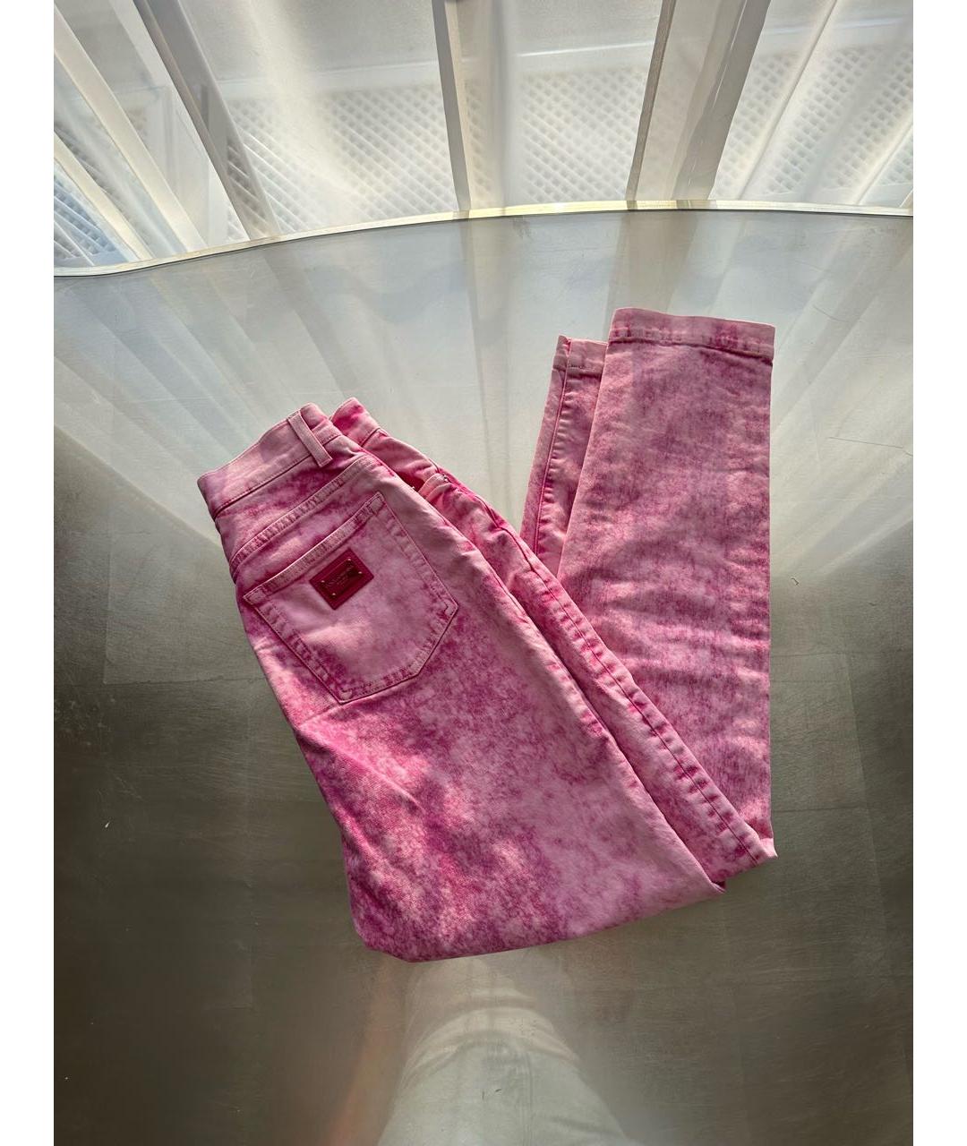 DOLCE&GABBANA Розовые прямые джинсы, фото 6