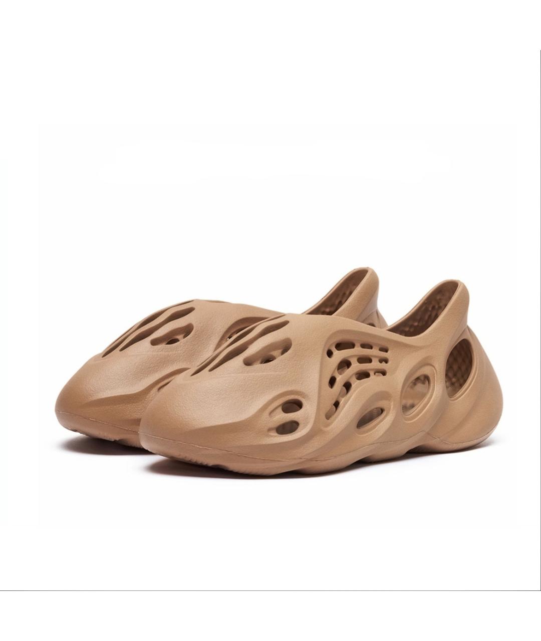 ADIDAS YEEZY Бежевые резиновые шлепанцы, фото 6