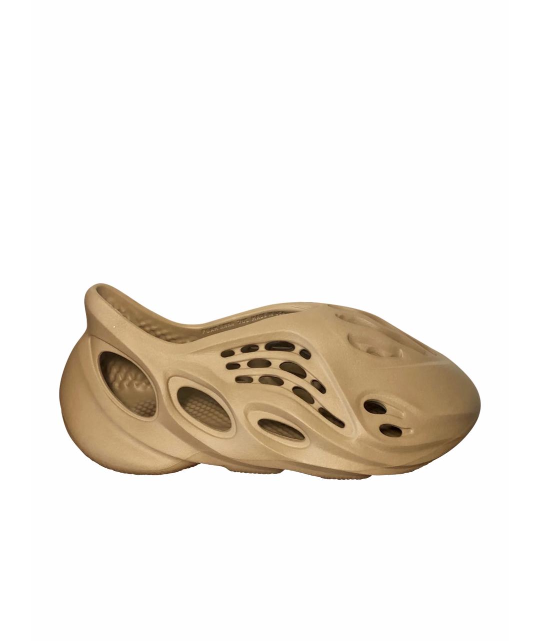 ADIDAS YEEZY Бежевые резиновые шлепанцы, фото 9