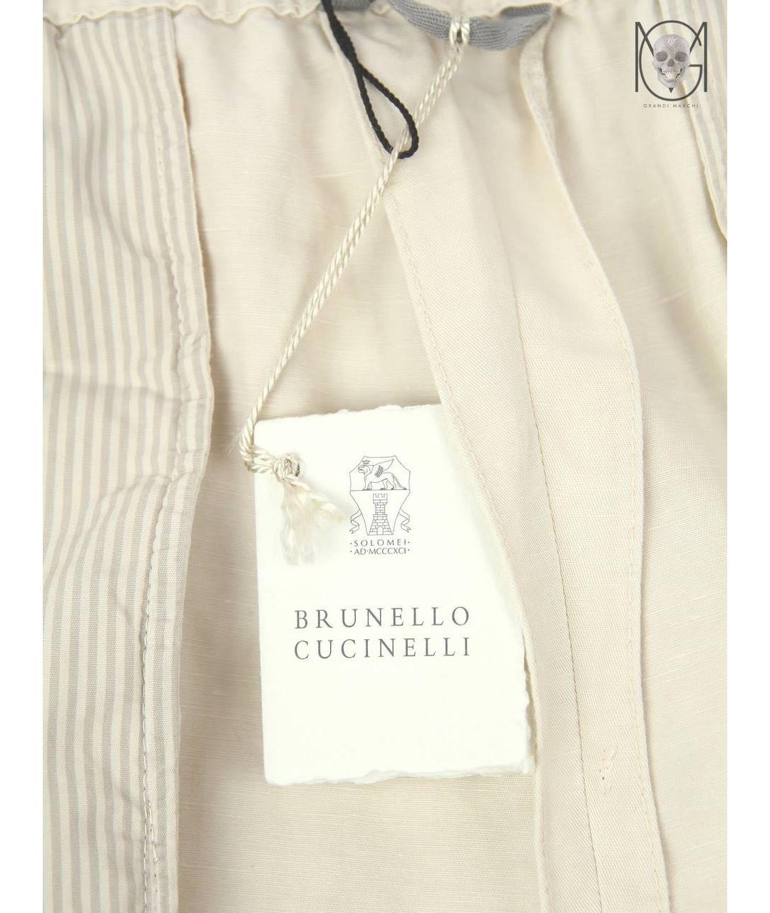 BRUNELLO CUCINELLI Бежевые брюки чинос, фото 4