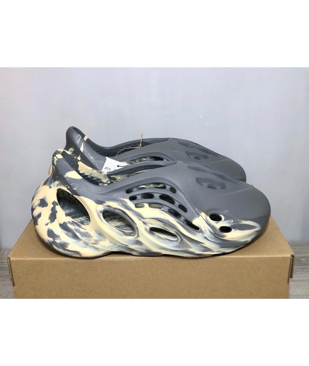 ADIDAS YEEZY Серые резиновые шлепанцы, фото 8