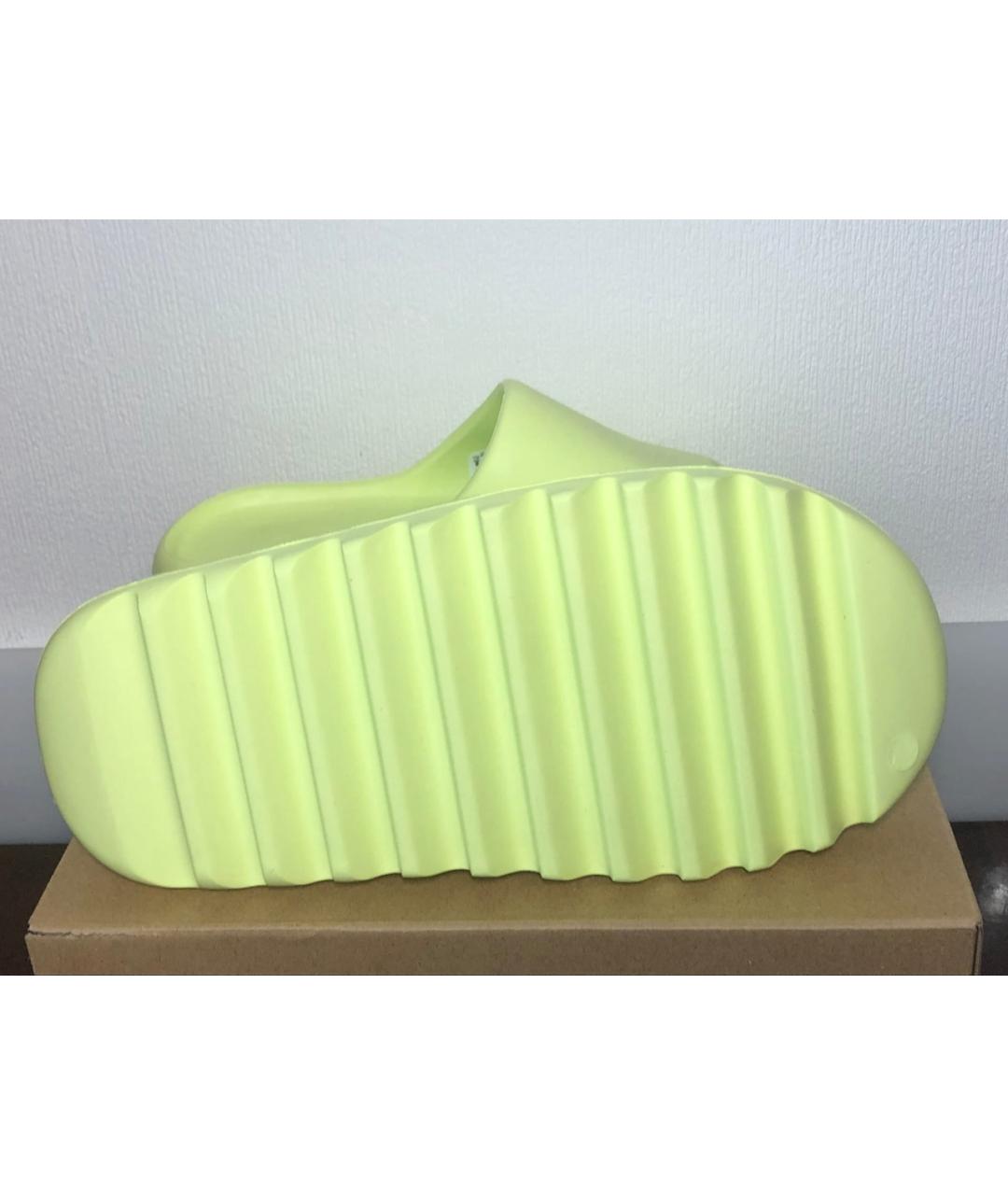 ADIDAS YEEZY Салатовые резиновые шлепанцы, фото 4