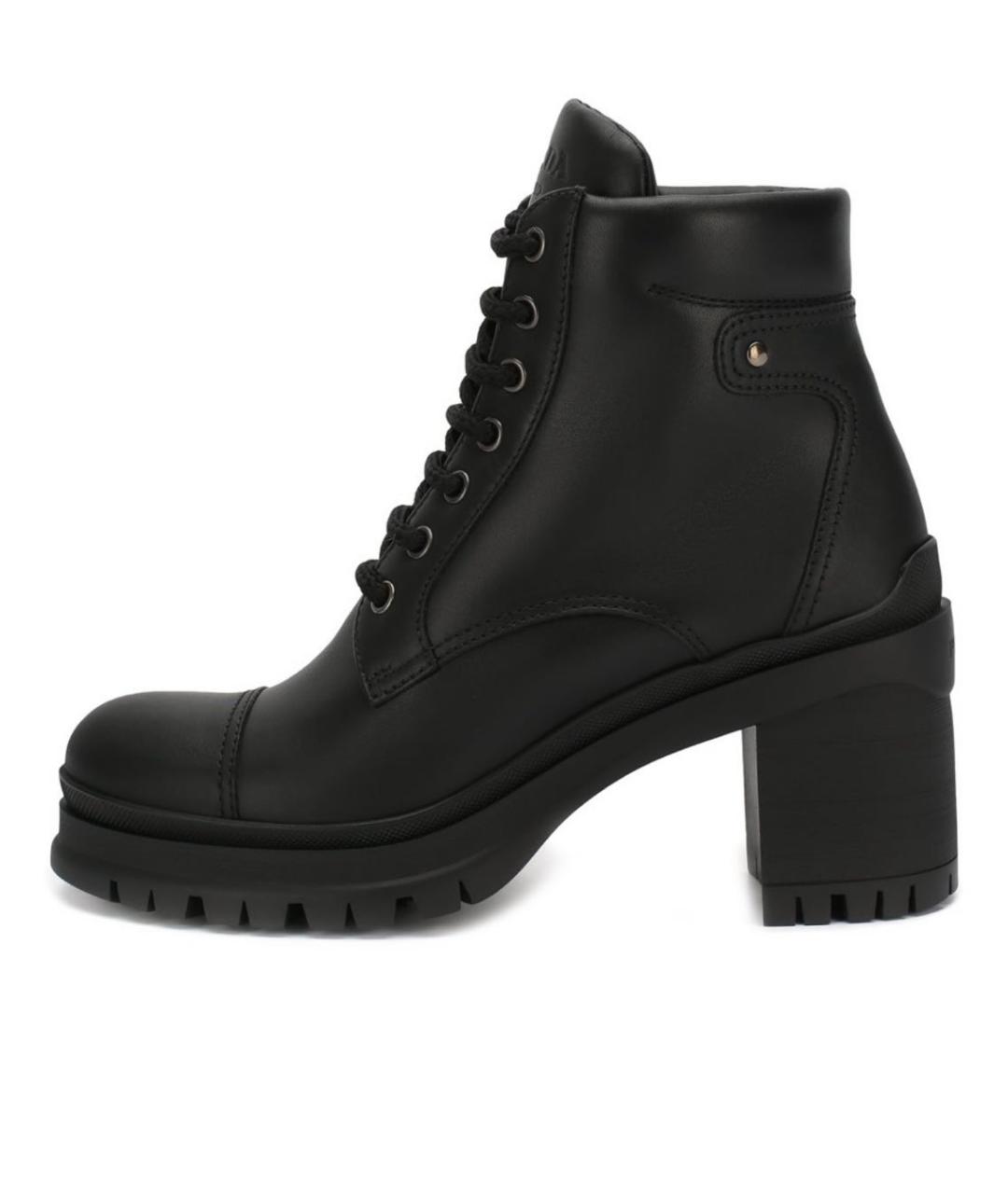 PRADA Черные кожаные ботинки, фото 3