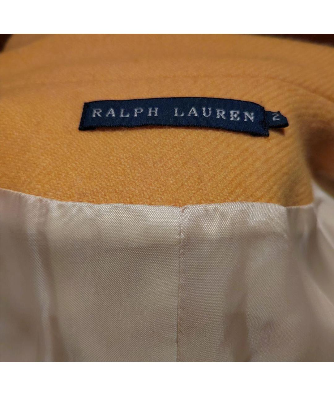 RALPH LAUREN Желтый шерстяной жакет/пиджак, фото 4