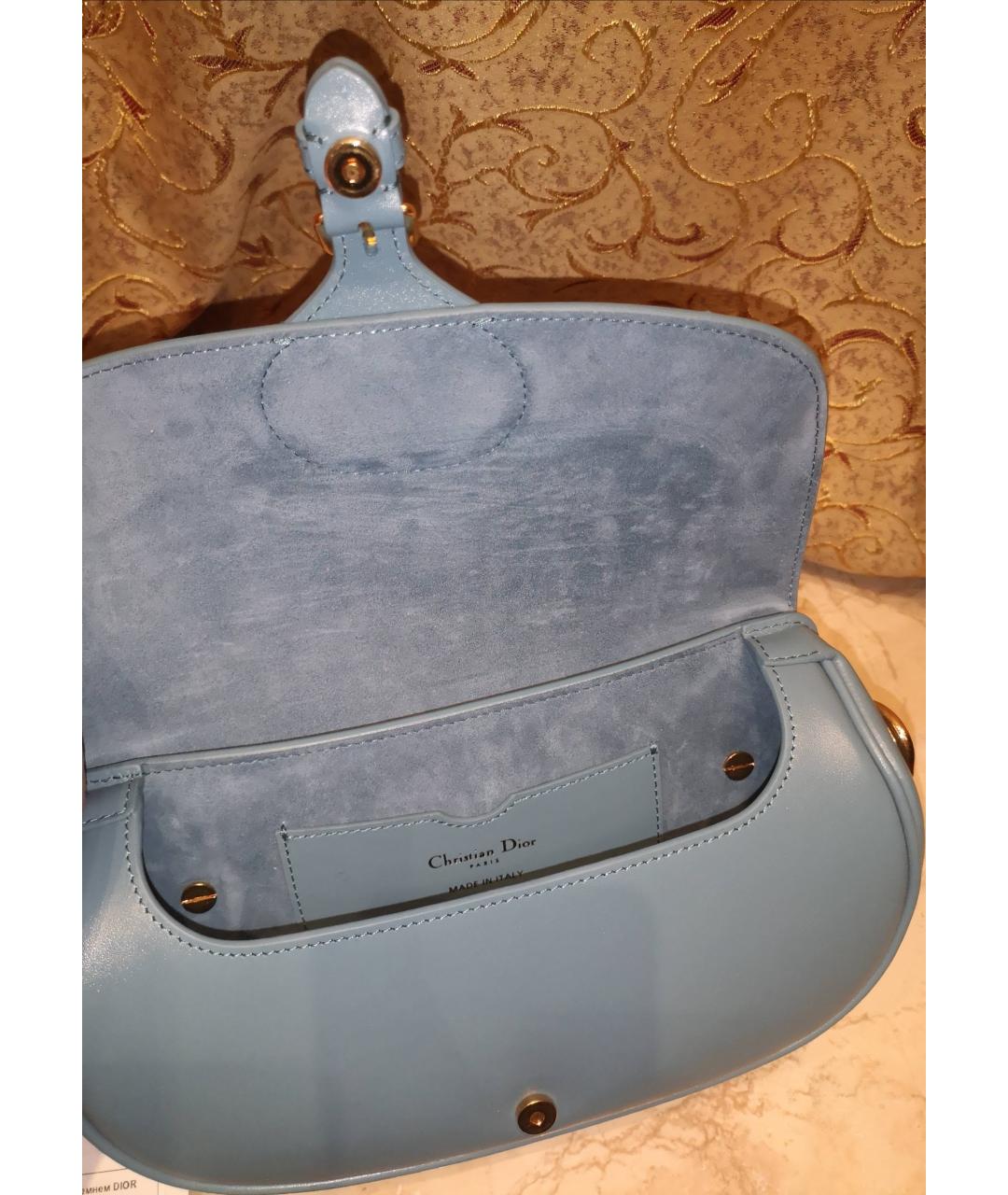 CHRISTIAN DIOR PRE-OWNED Голубая кожаная сумка через плечо, фото 4