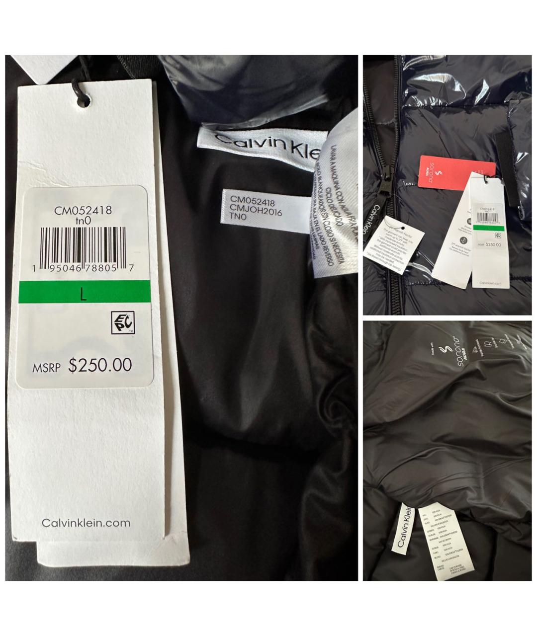 CALVIN KLEIN Темно-синий пуховик, фото 5