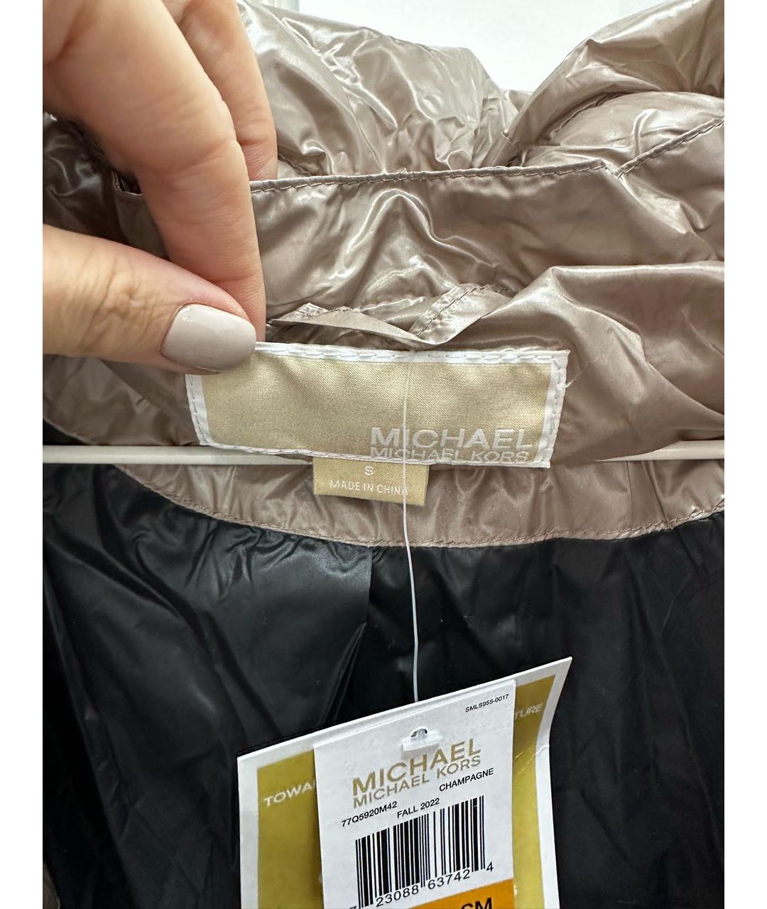MICHAEL KORS Бежевая полиэстеровая куртка, фото 4