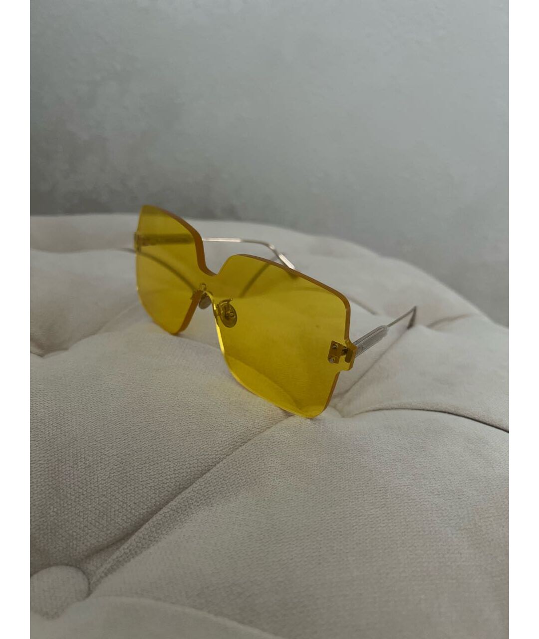 CHRISTIAN DIOR PRE-OWNED Желтые пластиковые солнцезащитные очки, фото 7