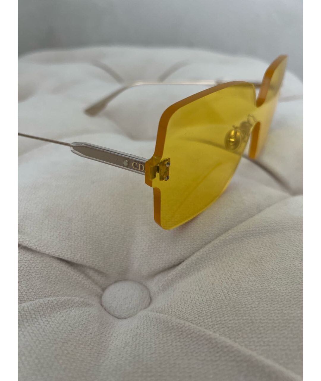 CHRISTIAN DIOR PRE-OWNED Желтые пластиковые солнцезащитные очки, фото 3