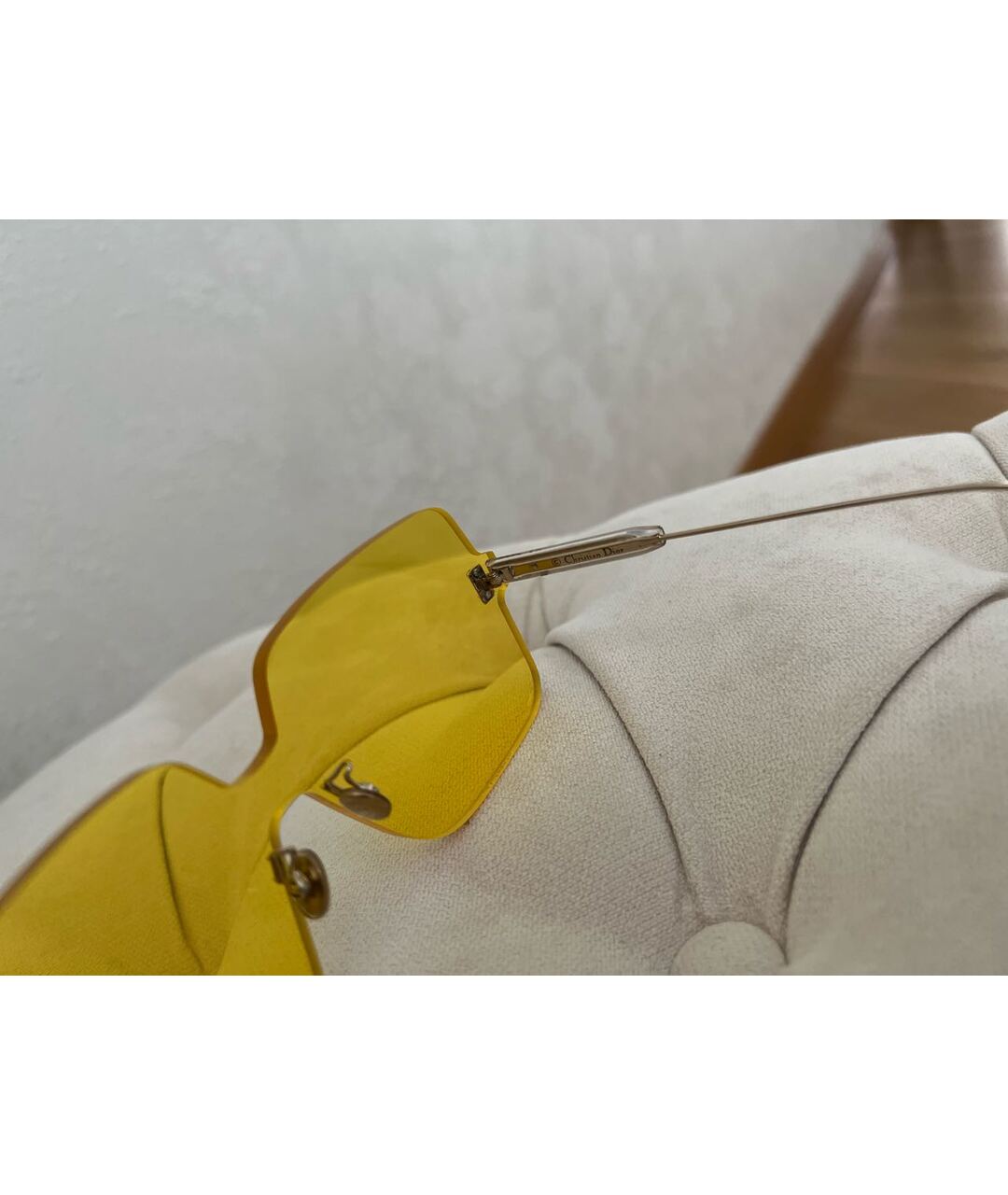 CHRISTIAN DIOR PRE-OWNED Желтые пластиковые солнцезащитные очки, фото 6