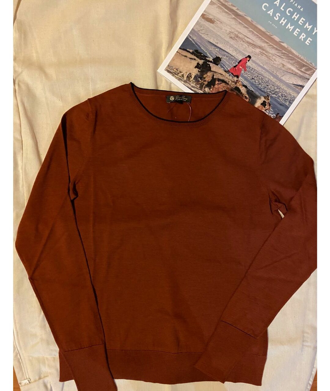 LORO PIANA Оранжевый шерстяной джемпер / свитер, фото 3