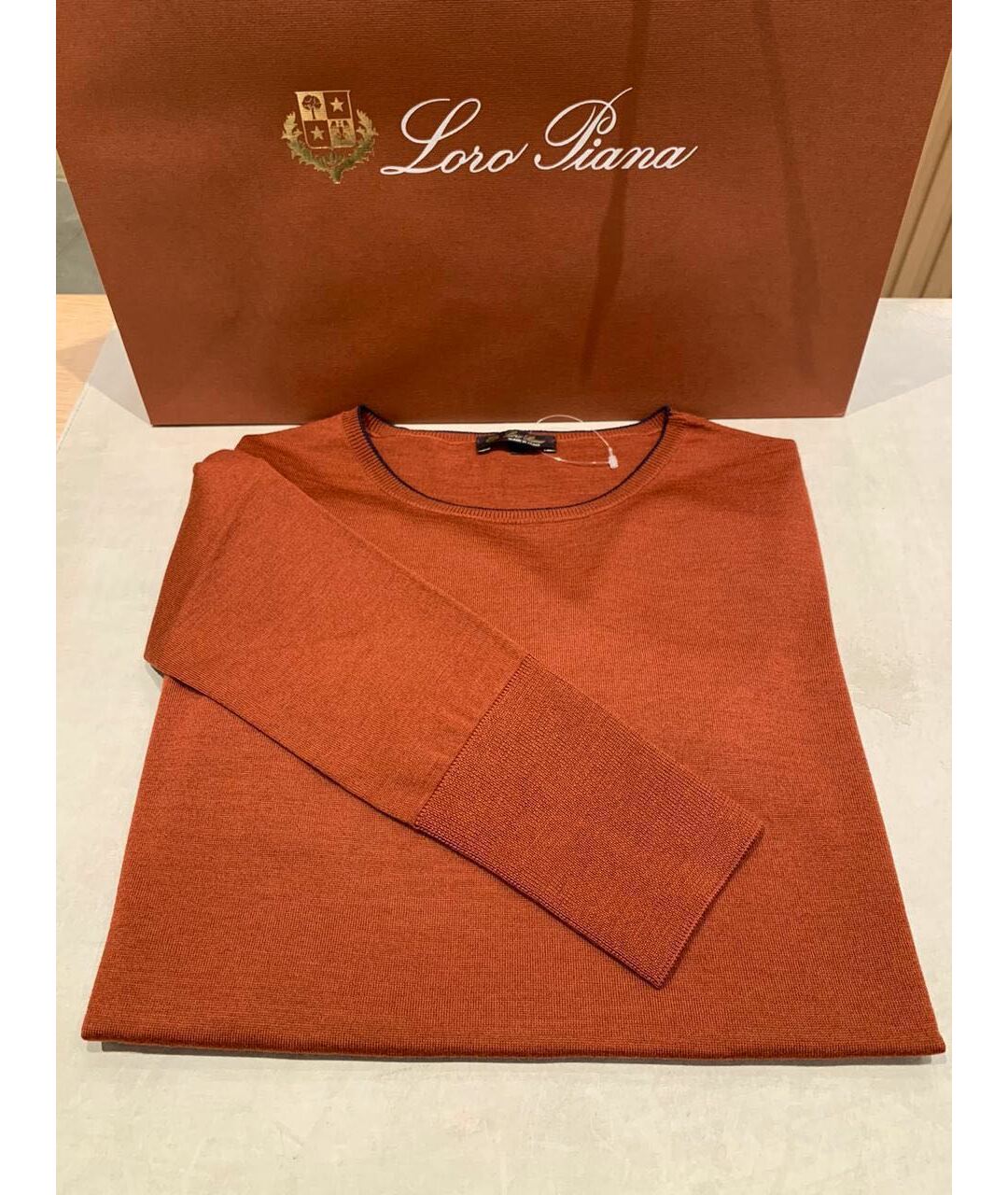 LORO PIANA Оранжевый шерстяной джемпер / свитер, фото 5