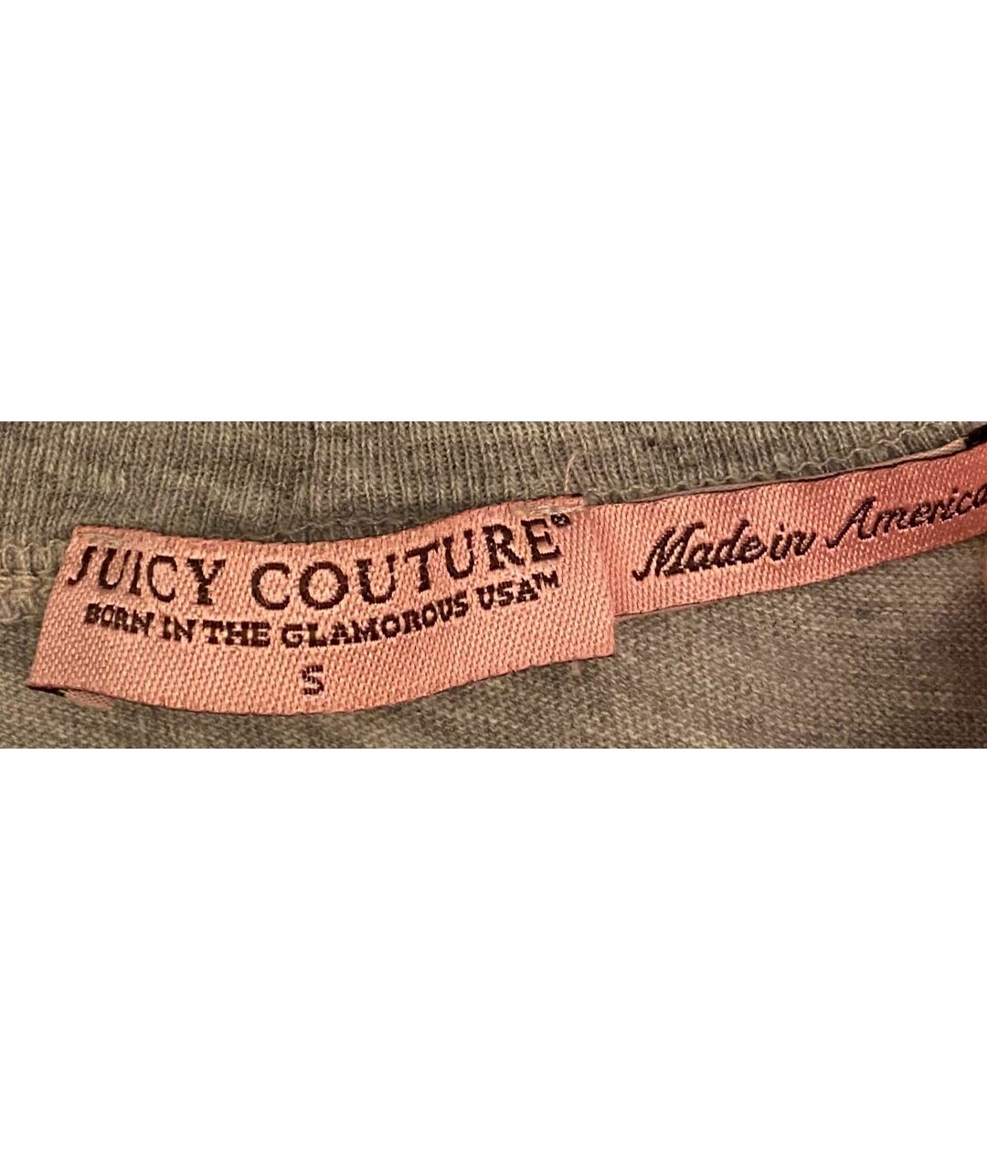 JUICY COUTURE Серая хлопковая футболка, фото 3