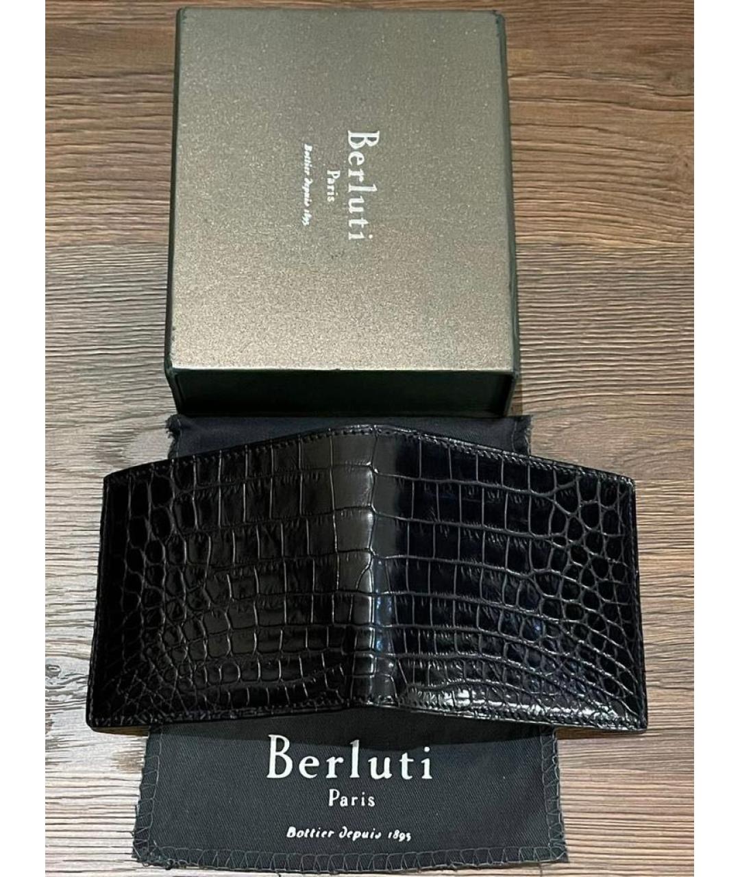 BERLUTI Черный кошелек из экзотической кожи, фото 2