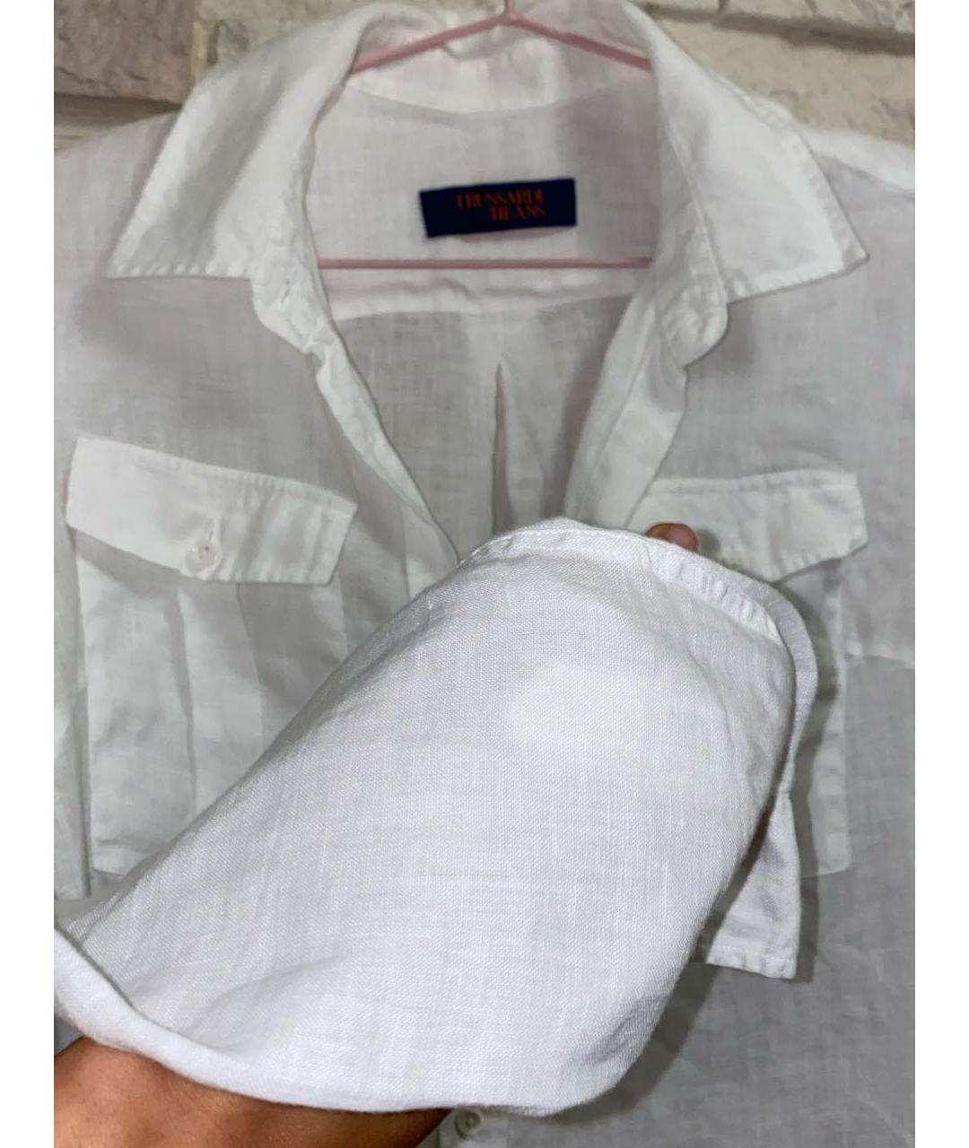 TRUSSARDI JEANS Белая льняная рубашка, фото 4
