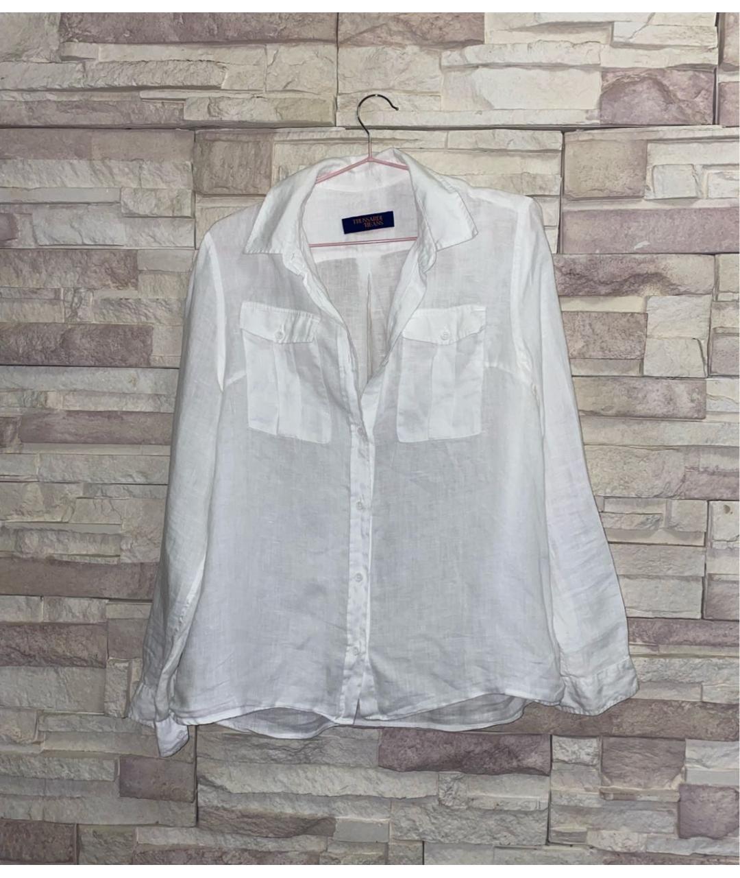 TRUSSARDI JEANS Белая льняная рубашка, фото 9