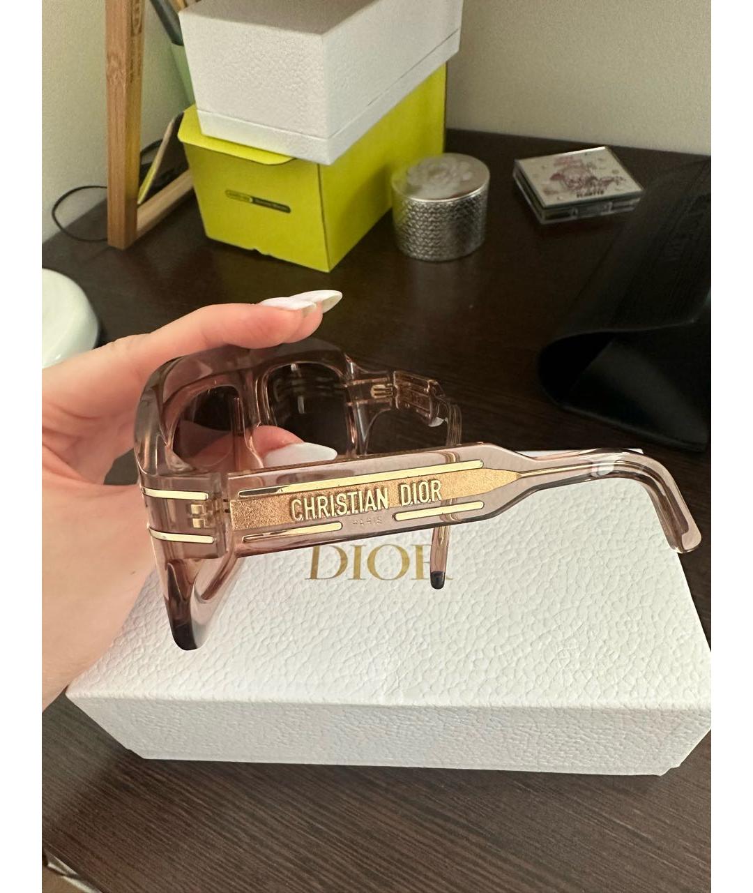 CHRISTIAN DIOR Розовые пластиковые солнцезащитные очки, фото 6
