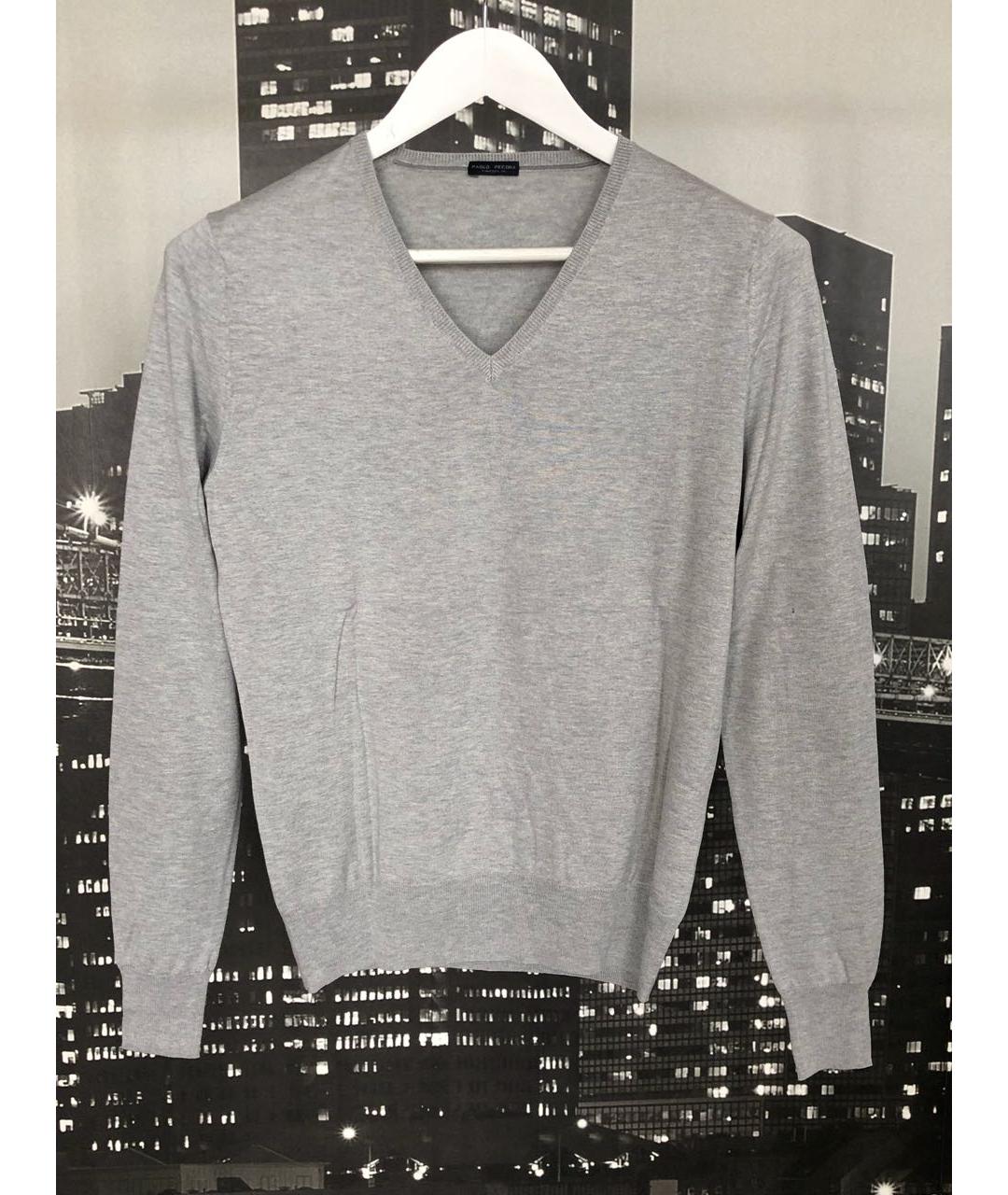 PAOLO PECORA Серый шелковый джемпер / свитер, фото 7