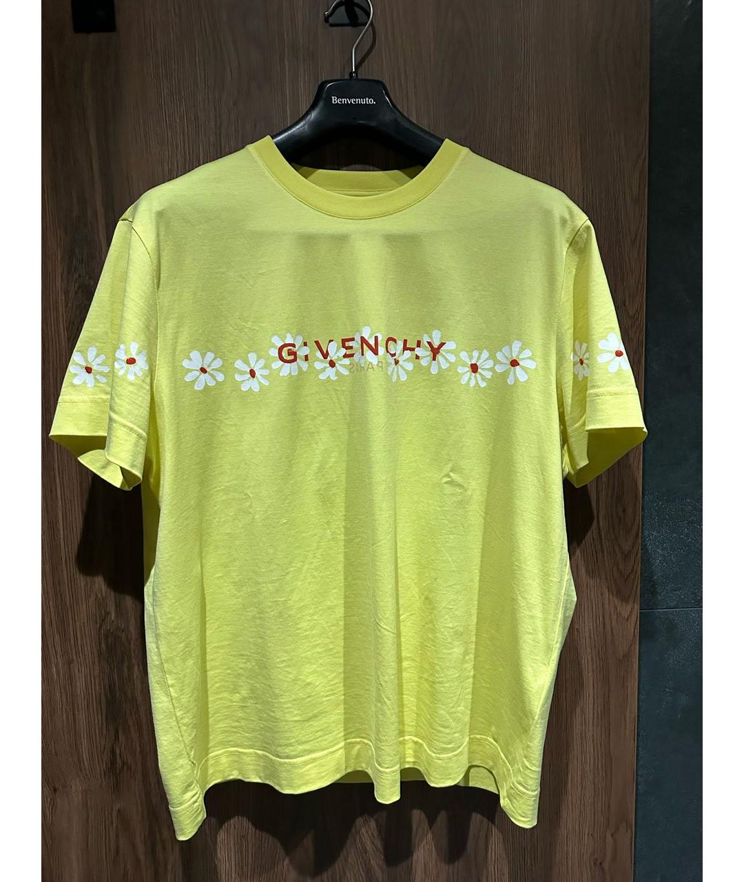 GIVENCHY Желтая хлопковая футболка, фото 4