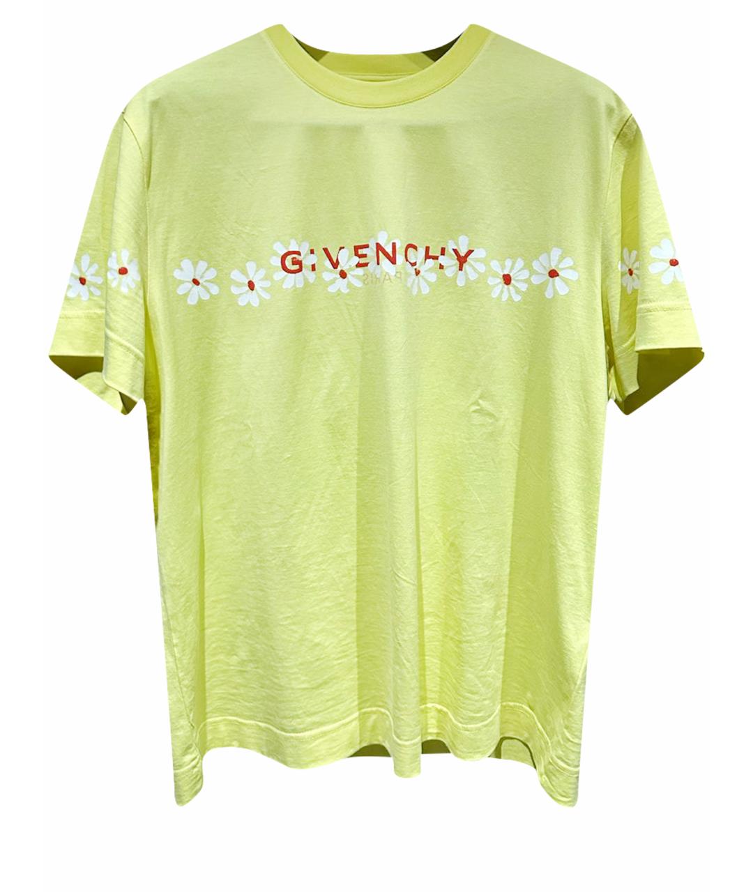 GIVENCHY Желтая хлопковая футболка, фото 1