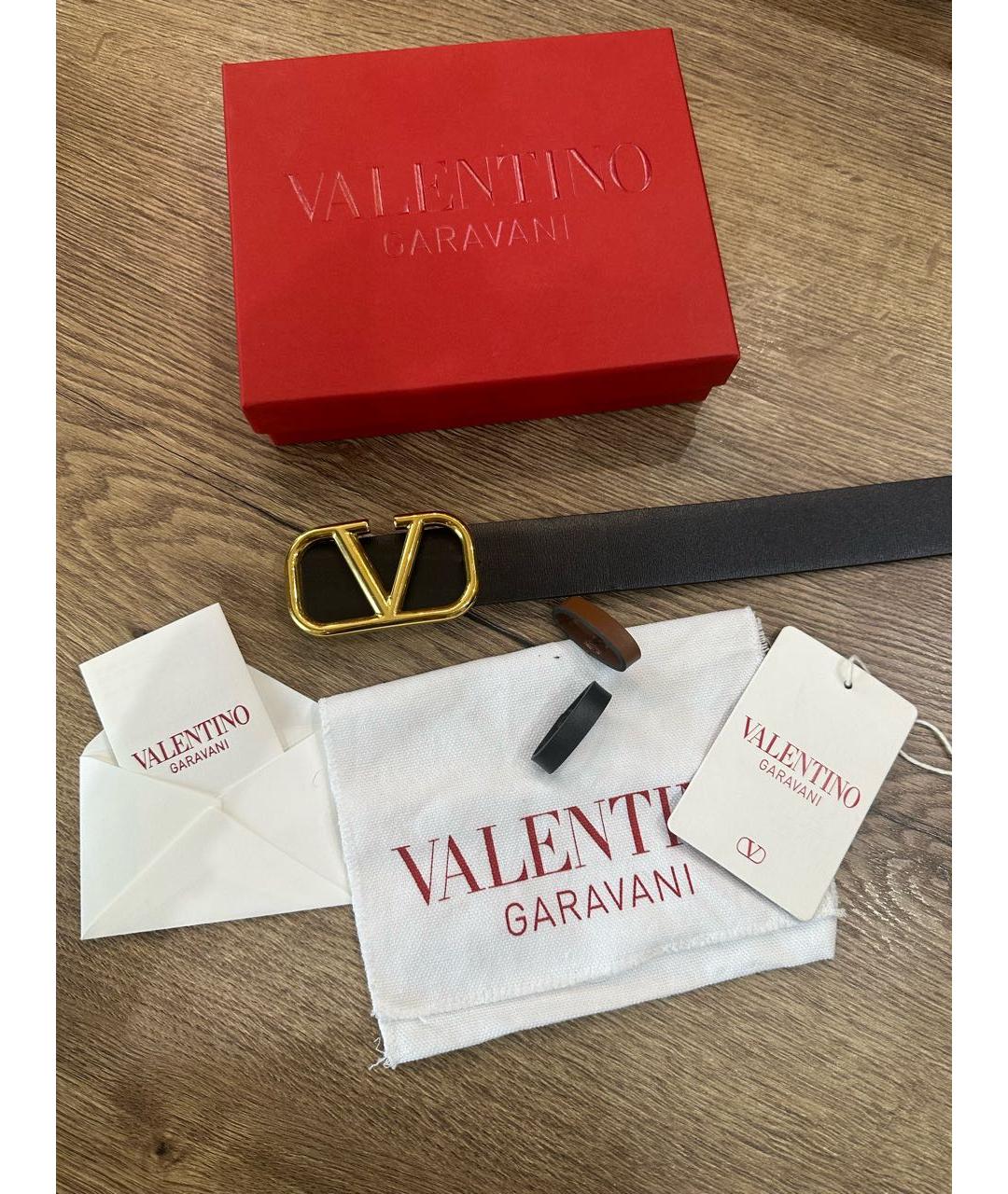 VALENTINO Коричневый кожаный ремень, фото 4