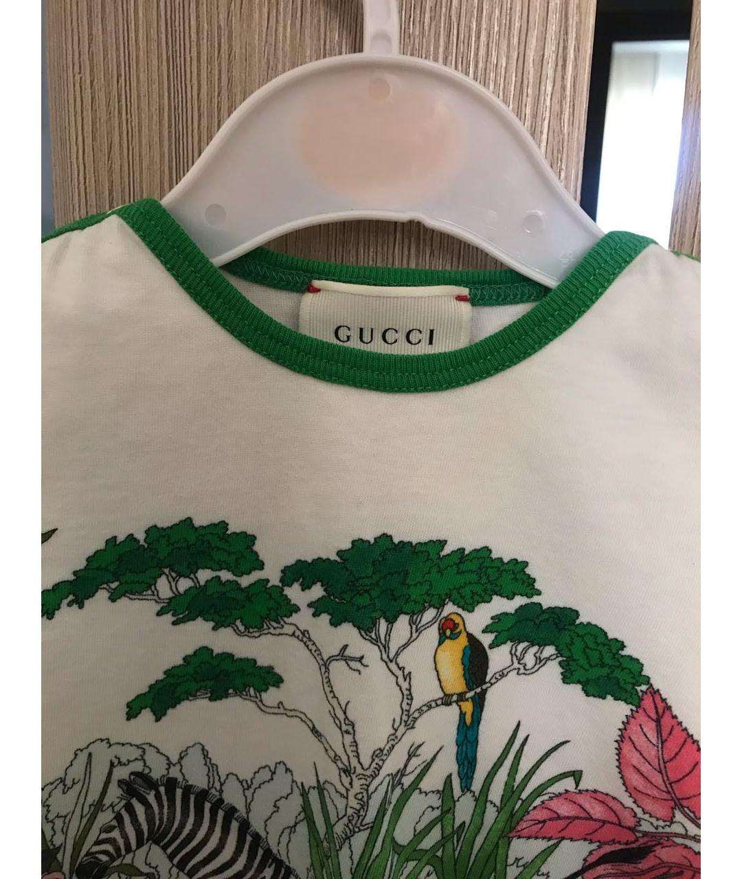 GUCCI Белый хлопковый футболка / топ, фото 2