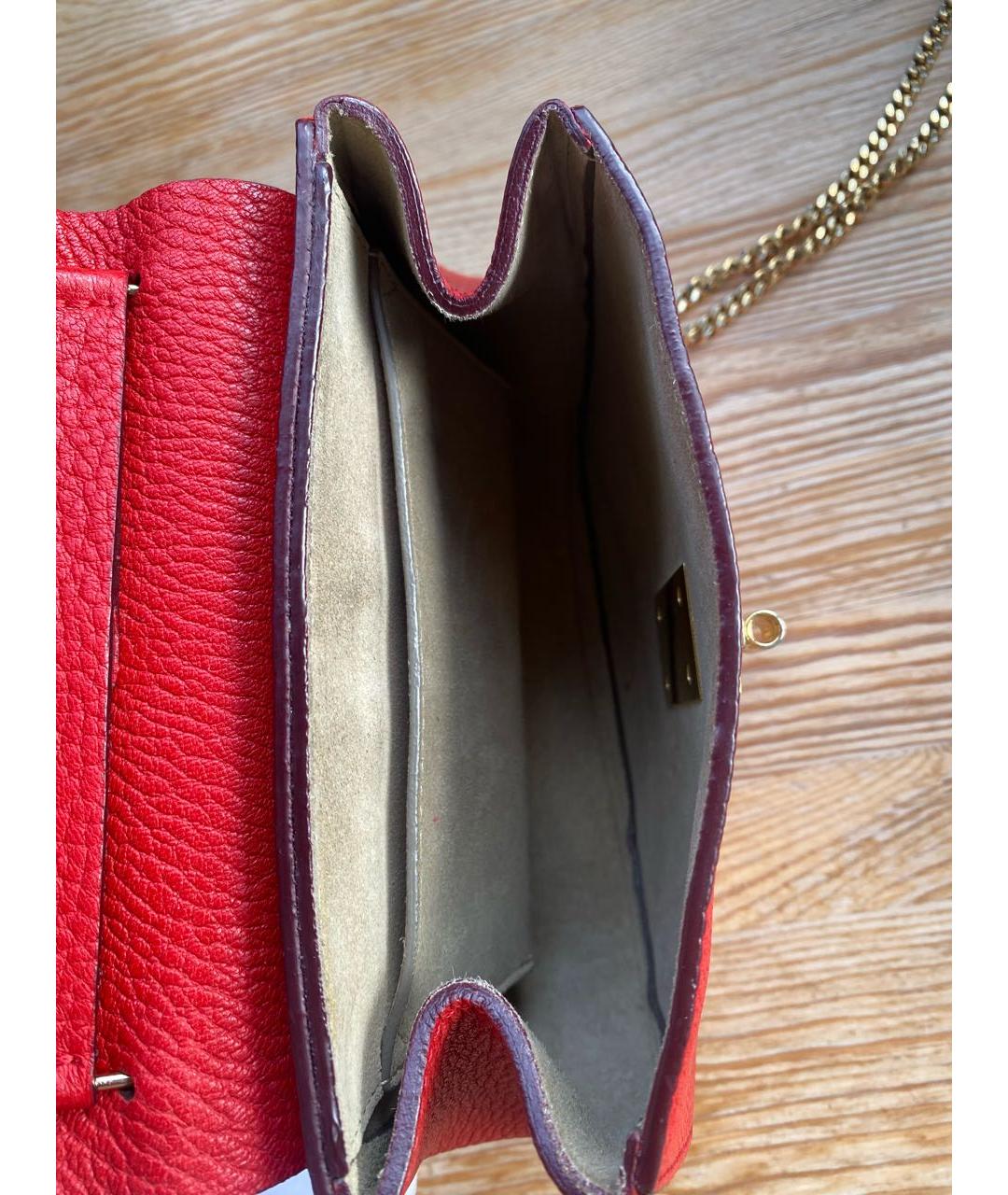 CHLOE Красная кожаная сумка через плечо, фото 5