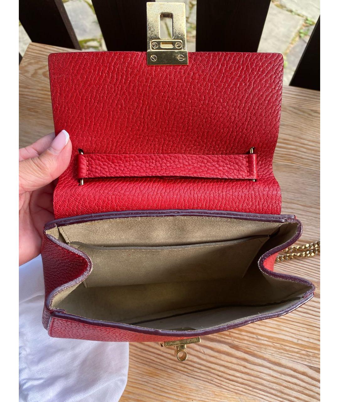 CHLOE Красная кожаная сумка через плечо, фото 4