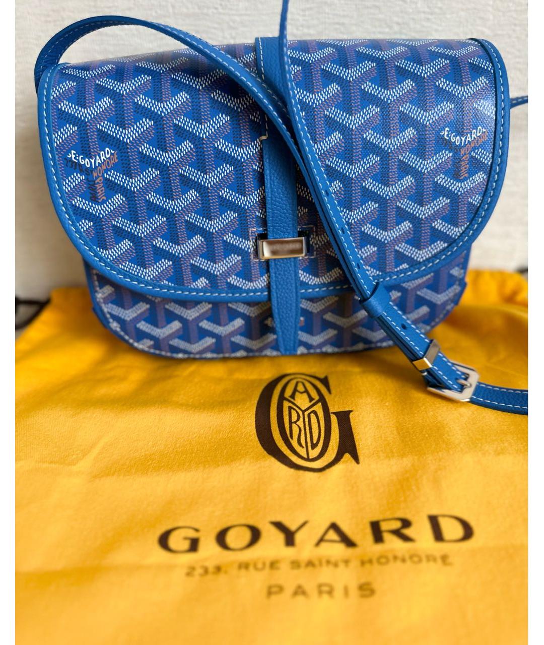 GOYARD Синяя кожаная сумка через плечо, фото 6