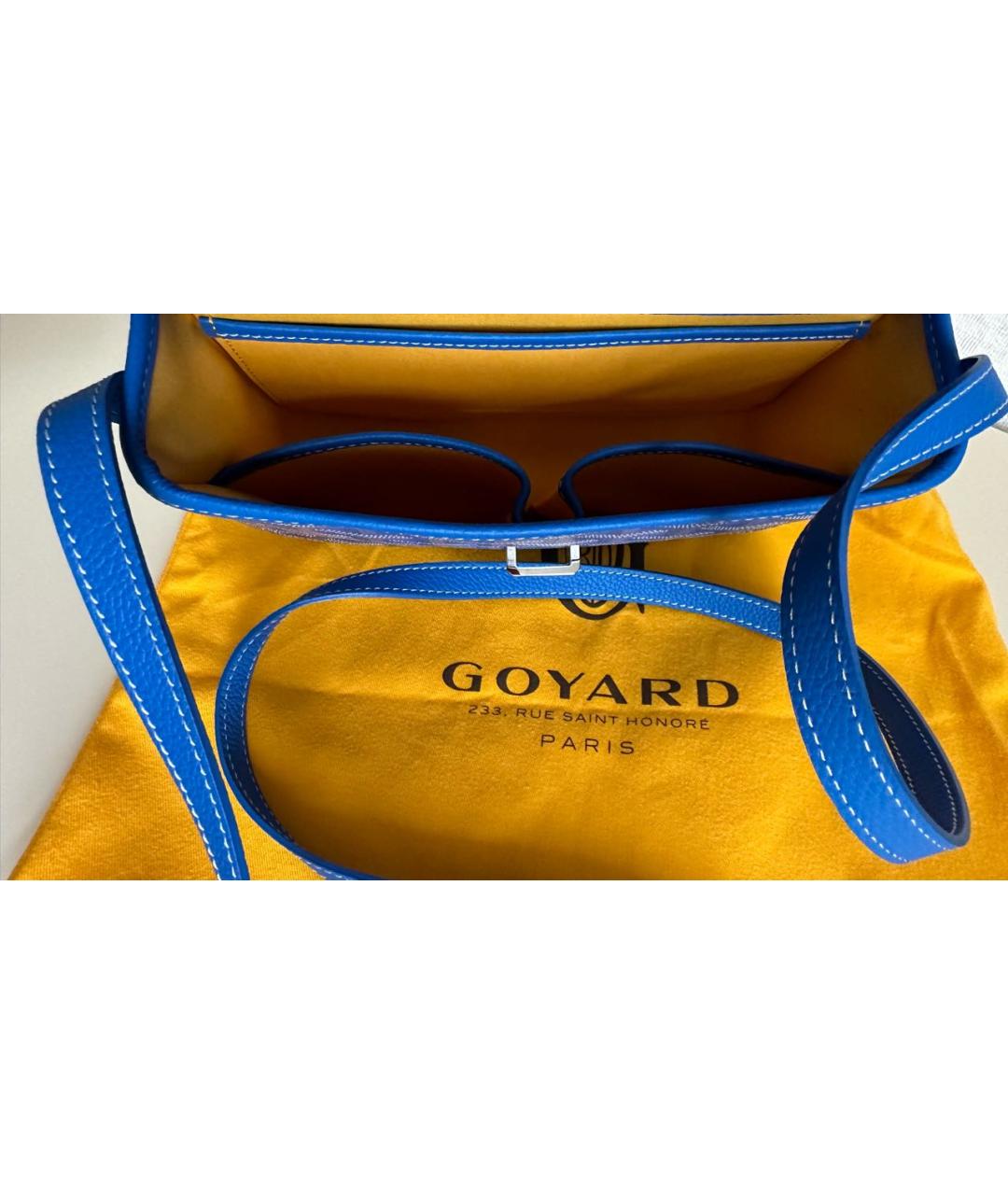 GOYARD Синяя кожаная сумка через плечо, фото 5