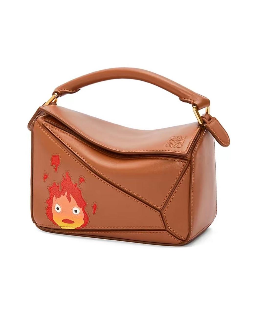 LOEWE Коричневая кожаная сумка через плечо, фото 2