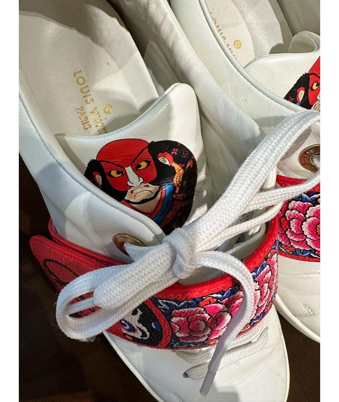 LOUIS VUITTON Белые кожаные кеды, фото 4