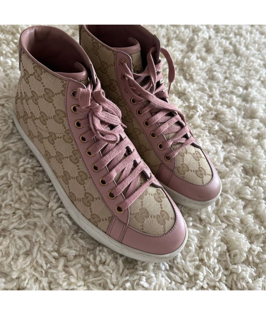 Pink high top gucci hot sale sneakers