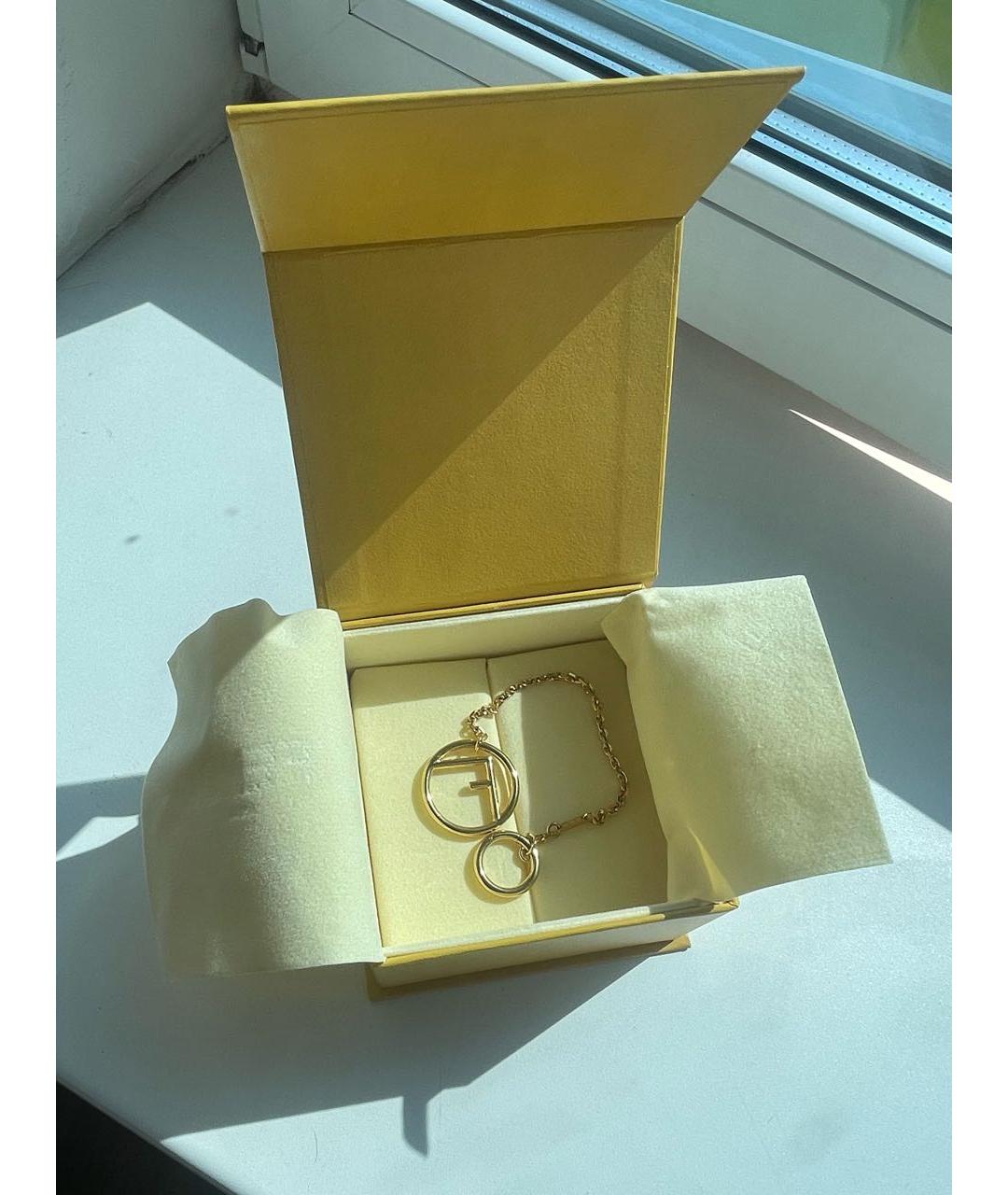 FENDI Золотой латунный браслет, фото 3