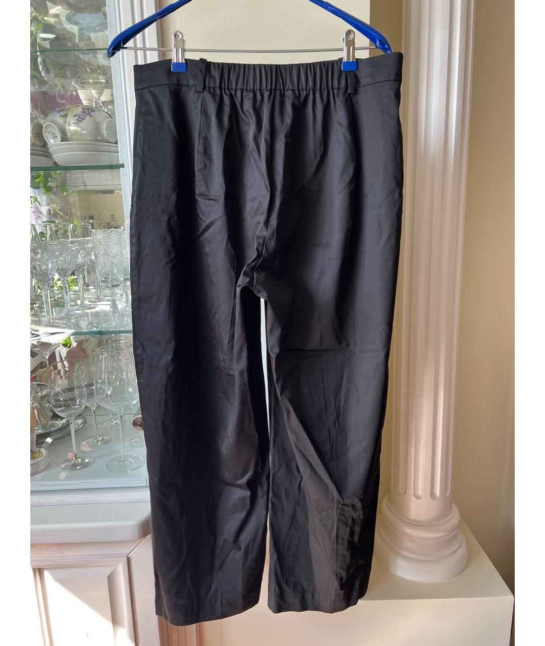 MARINA RINALDI Черные хлопковые брюки широкие, фото 2