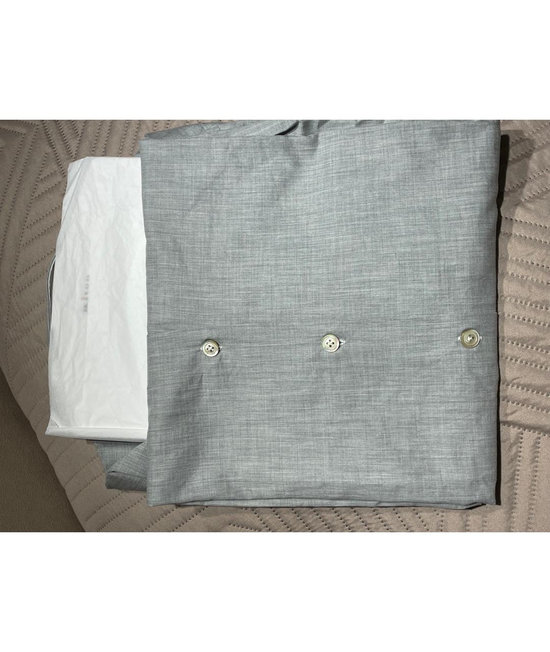 KITON Серая хлопковая классическая рубашка, фото 6